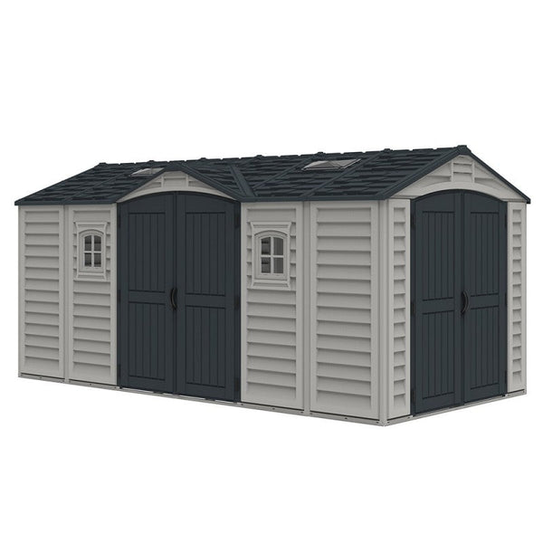 Coffre de garage extérieur 476x246x235 cm en PVC gris/gris foncé acquista