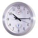 Orologio da Parete Movimento Silenzioso con Termometro e Barometro Argento Ø24.8x4.2 cm 