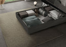 Letto Matrimoniale Francese Imbottito in Microfibra Antea Large Grigio Varie Misure