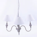 Lampadario a Sospensione Ø56 in MDF Design Shabby Bianco