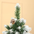 Albero di Natale Artificiale Innevato 180 cm 630 Rami e 37 Pigne Verde e Bianco 
