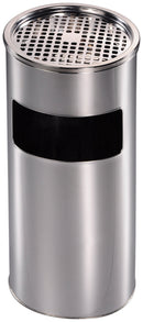 Set 2 Cestini Gettacarte Posacenere Ø24 cm in Acciaio per Interno Esterno