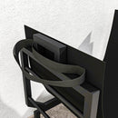 Porta Legna da Interno Esterno in Metallo con Borsa Oxford 53x33x43 cm Nero      