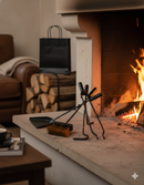 Set Camino 4 Pezzi H56 in Ferro Verniciato Nero Opaco