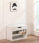 Panca da Ingresso con Cuscino Imbottito 60x30x45 cm Kobe Bianca