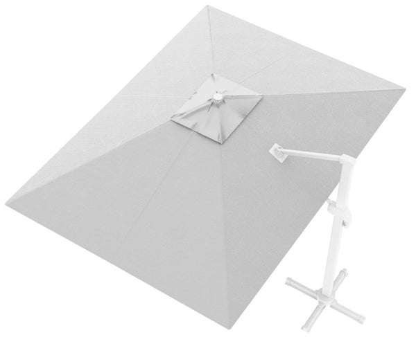 prezzo Parasol de jardin décentralisé 3x4m en aluminium avec toile polyester blanche Mosini Blues