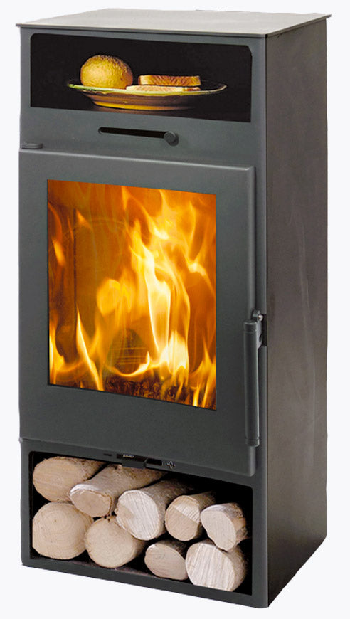 Poêle à bois 6,3 kW 87,9x36x42 cm Nijar Noir online