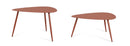 Set 2 Pezzi Tavolini per Esterno in Acciaio Verniciato Yvonne Sagom Terracotta  