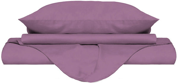 Housse de couette double avec sac et taies d'oreiller Couleur unie Lilas prezzo