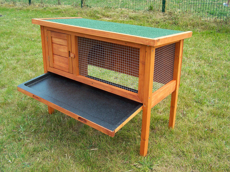 Gabbia per Conigli Conigliera da Esterno 91,5x45x70 cm Per 2-3 Conigli in Legno Naturale 