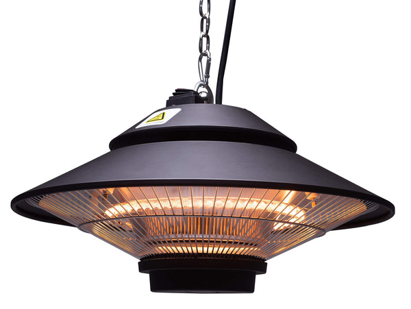 Chauffage Électrique Infrarouge Ø42,5 cm Suspension Plafond 1500W avec Télécommande Noire online