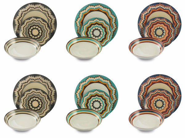 VdE Tivoli 1996 Funky Service de table en porcelaine multicolore 18 pièces sconto