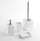 Set de 4 Accessoires de Salle de Bain en Résine Naama TFT Blanche et Bambou