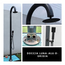 Doccia da Giardino in Alluminio Soffione Rotondo e Doccino Sined Luna Alu D Grigio