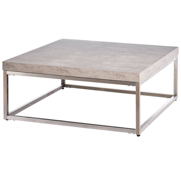 Table Basse 80x80x34 cm en Acier et MDF Gris prezzo
