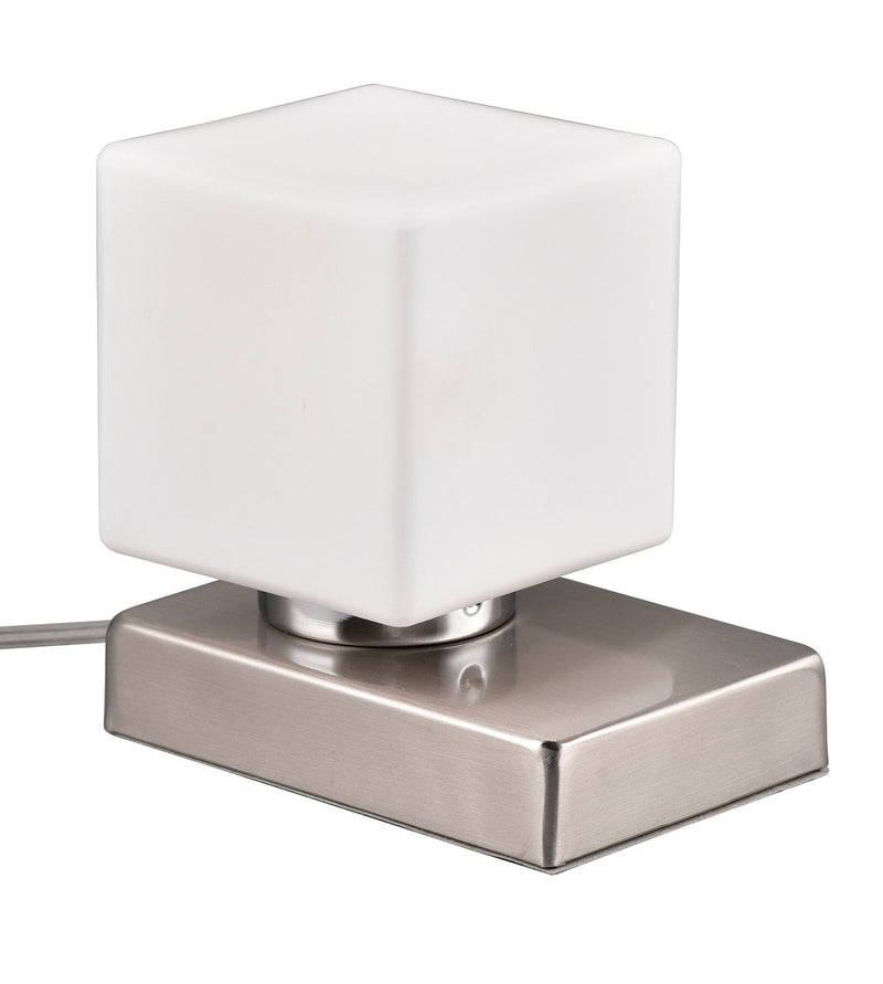 Lampada da Tavolo da Interno Attacco E14 in Metallo Nichel Satinato 