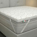 Topper Memory Con Fodera in Poliestere e Cashmere Bianco Varie Misure