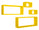 Lot de 3 Etagères Cubes Murales Carrées et Rectangulaires en Panneau de Fibres de Merlin Jaune Canari