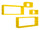 Lot de 3 Etagères Cubes Murales Carrées et Rectangulaires en Panneau de Fibres de Merlin Jaune Canari