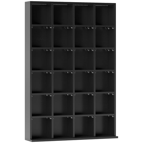 prezzo Mobile Porta CD 89x20x130.5 cm con Ripiani Regolabili per 456 CD o 336 DVD 24 Scomparti Nero