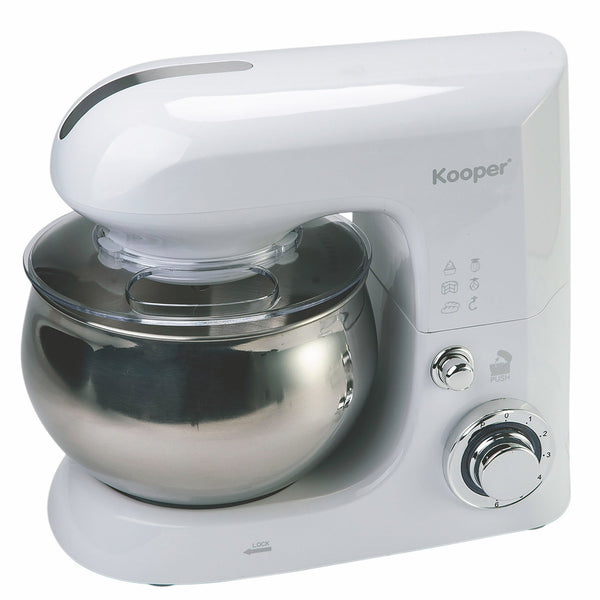 Batteur Planétaire 5 Litres 6 Vitesses 1300W Bol Acier Kooper Atena Blanc sconto