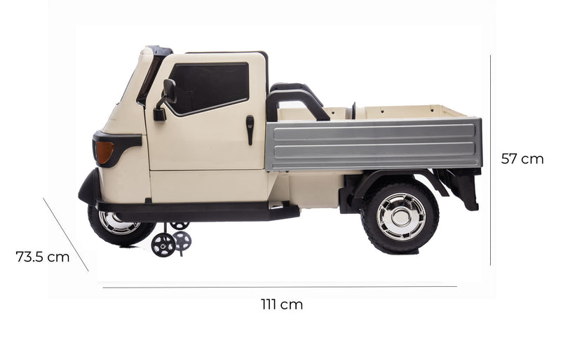 Macchina Elettrica per Bambini Licenza Piaggio Apecar 12V Bianco