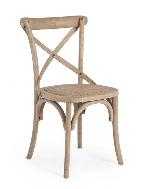 prezzo Chaise Cross Gris Naturel en Bois
