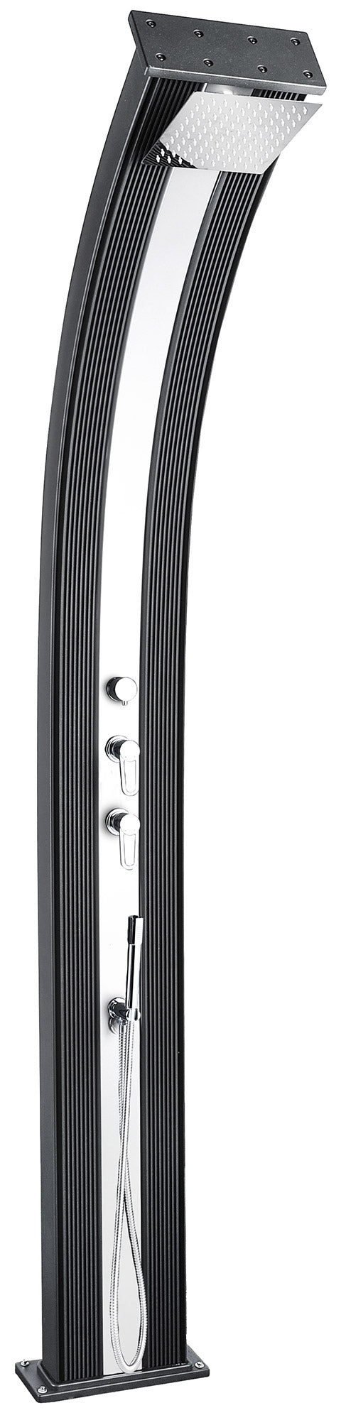 sconto Douche Solaire de Jardin Hybride 40L Anthracite/Inox Mitigeur et Lave Pieds