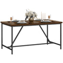 Tavolo da Pranzo Stile Industriale per 6 Persone 150x80x75 cm in Legno e Acciaio 