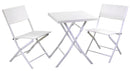 Set Tavolo e 2 Sedie Pieghevoli da Giardino in Ferro Spokane Bianco