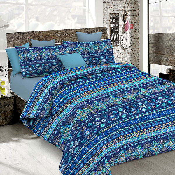 Housse de couette avec imprimé Greca double face sur le sac et les taies d'oreiller online