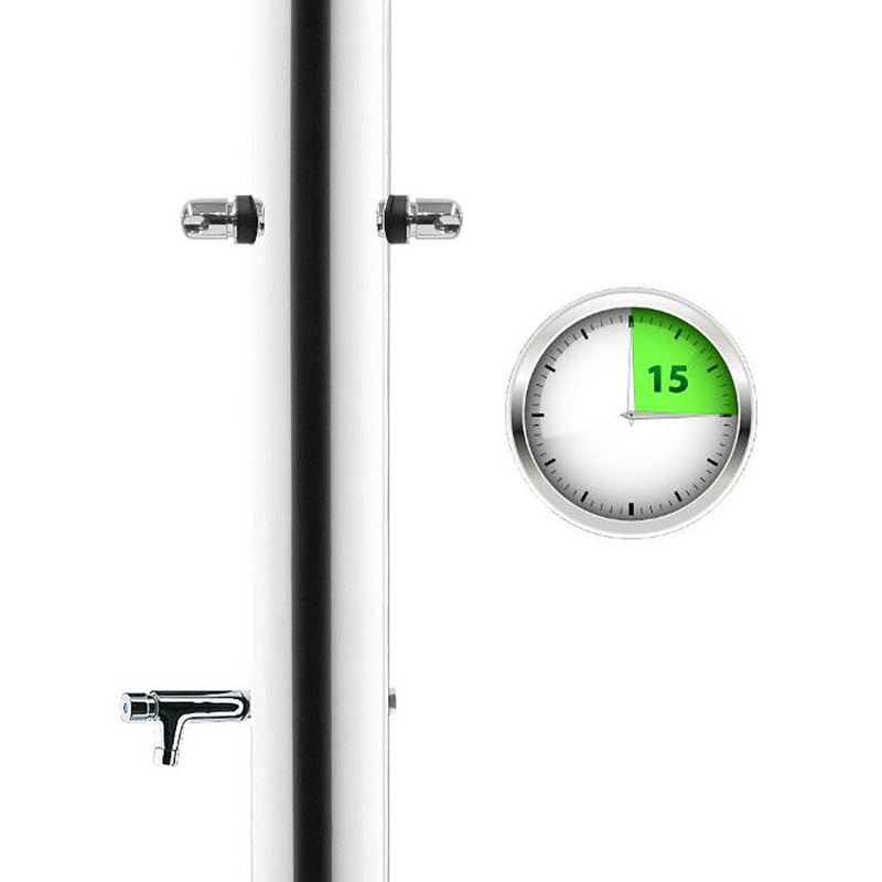 Doccia da Giardino Doppia 2 Temporizzatori e Lavapiedi ATI Docce MUL-2P Inox Anodizzato