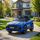Macchina Elettrica per Bambini 12V Licenza Ufficiale Audi SQ8 E-Tron con Telecomando e Sedile Pelle Blu