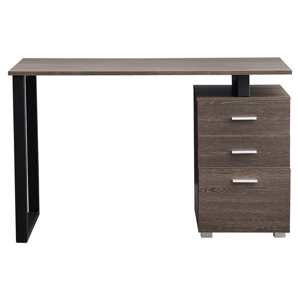 Scrivania con Cassettiera Tavolo Porta Pc Computer Acciaio Legno Quercia Scuro acquista