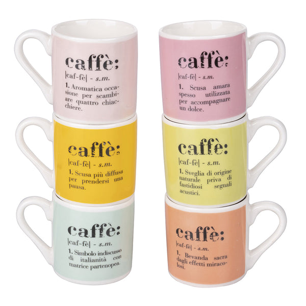 Set de 6 tasses à café Ø5,5x5,5 cm en New Bone China VdE Tivoli 1996 Couleurs sconto