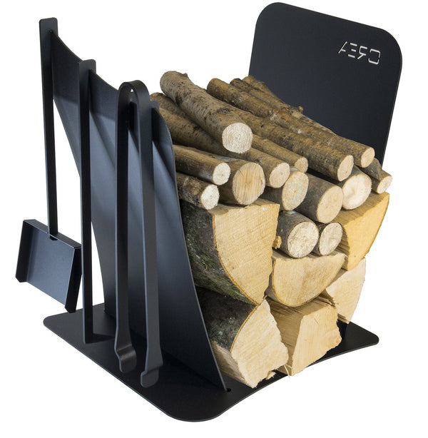 prezzo Portalegna per Camino da Interno con 3 Attrezzi 430X380X540 cm in Acciaio Crea Duna Nero