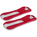 Set 2 Pesi per Caviglie e Polsi 1 kg 11x3 cm con Fascia Regolabile in Nylon Rosso e Grigio      