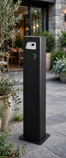 Posacenere a Colonna 17,5x10,5xh106 cm In Acciaio Verniciato con Contenitore Interno Nero