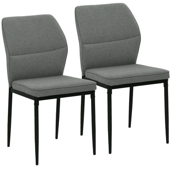 Set 2 Sedie da Pranzo Imbottite Schienale Ergonomico in Velluto Grigio acquista