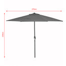 Ombrellone Mezzaluna a Parete da Giardino Parasole a Muro 270 cm in Poliestere Grigio      