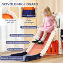 Set Scivolo per Bambini 5 in 1 con Canestro Scaletta Telescopio e Contenitori 178x70x86 cm in HDPE e PP Blu scuro      