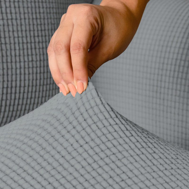 Copridivano Elasticizzato in Poliestere Leslie Grigio Chiaro Varie Misure