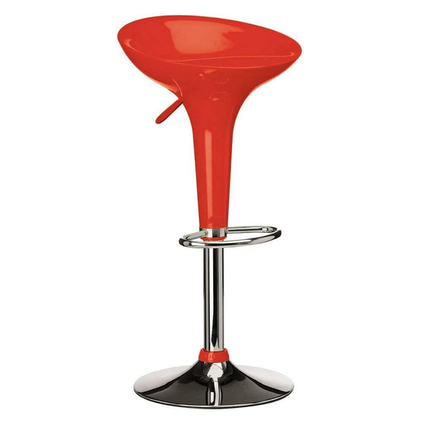 Sgabello Cucina Regolabile in Acciaio e ABS Seduta Girevole Rosso Casa Bar sconto