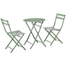 Set Tavolino e 2 Sedie Pieghevoli da Giardino   Verde