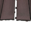 Set 14 Piastrelle Autobloccanti in Plastica Effetto Legno 37,7 x 18,6 cm da Interno o Esterno 