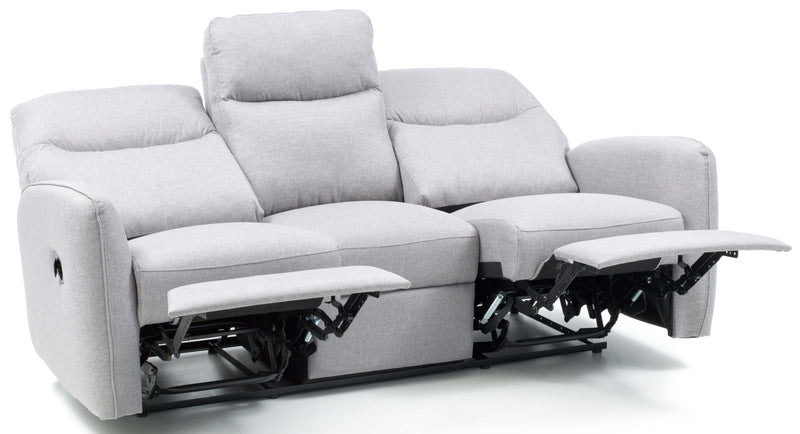 Divano 3 Posti Reclinabile Manuale in Tessuto Kube Grigio