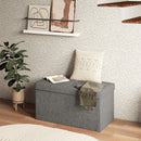 Panca Contenitore Pieghevole 84L 76x38x38 cm in Tessuto Grigio Scuro