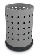 Pattumiera Gettacarte Ø25xh34 cm da Interno in Acciaio Verniciato Traforato Grigio