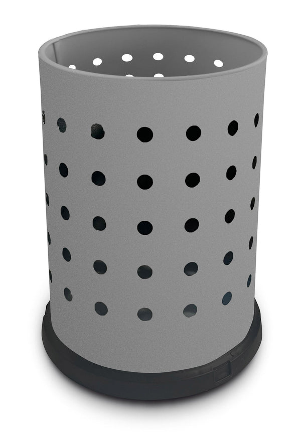 prezzo Pattumiera Gettacarte Ø25xh34 cm da Interno in Acciaio Verniciato Traforato Grigio