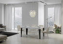 Tavolo Allungabile 120/380x90 cm Flame Premium Bianco Frassino Gambe Antracite      
